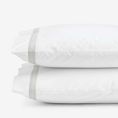 Contrast Border Premium Cool Supima® Cotton Percale Pillowcase Set - Pearl Gray, King