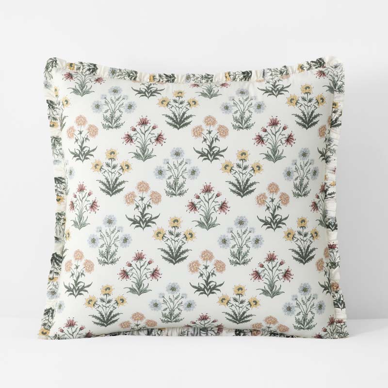 Garden Patch Reversible Garment Washed Cotton Percale Sham - Multi, Euro