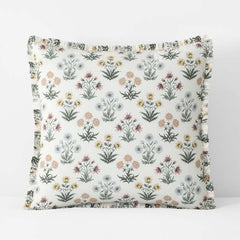 Garden Patch Reversible Garment Washed Cotton Percale Sham - Multi, Euro