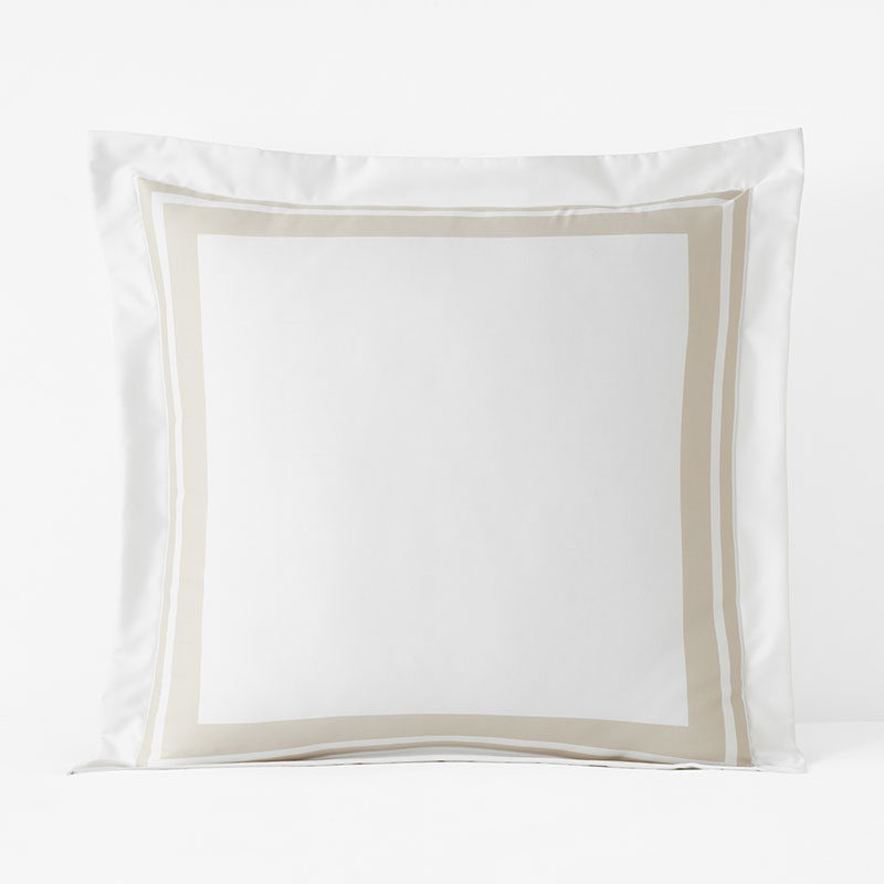 Double Border Premium Smooth Supima® Cotton Wrinkle-Free Sateen Sham - Ivory, Euro