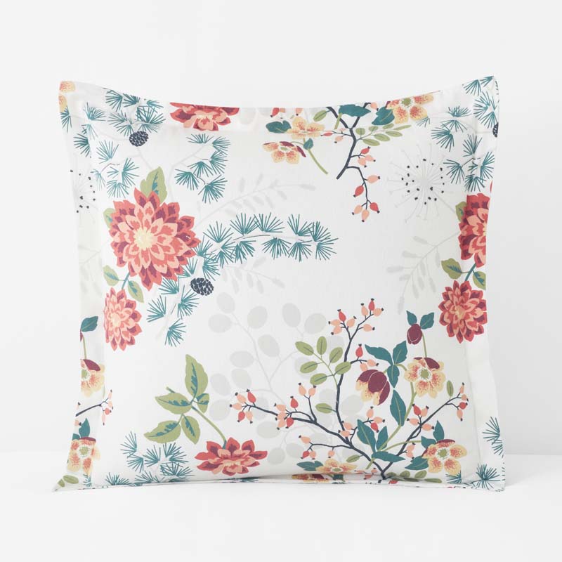 Holiday Print Classic Ultra-Cozy Cotton Velvet Flannel Sham - Vintage Blooms, Euro