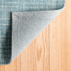 Crosshatch Hand Hooked Wool Rug -  Aegean Blue, 2' x 3'