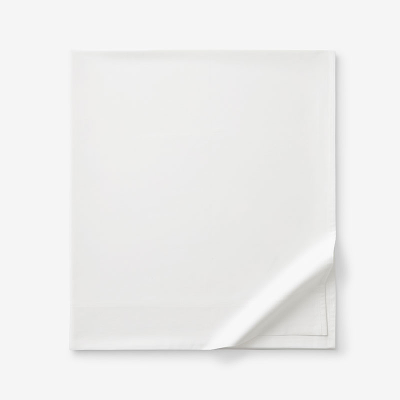 Classic Smooth Sateen Solid Flat Bed Sheet - White, Full
