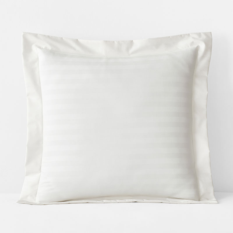Dobby Stripe Classic Smooth Wrinkle-Free Sateen Sham - Cream, Euro