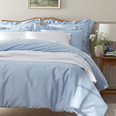 Classic Smooth Sateen Solid Comforter - Light Blue, Full/Queen