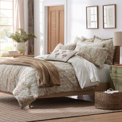 Julienne Classic Cool Cotton Percale Reversible Sham - Mini Floral Taupe, King