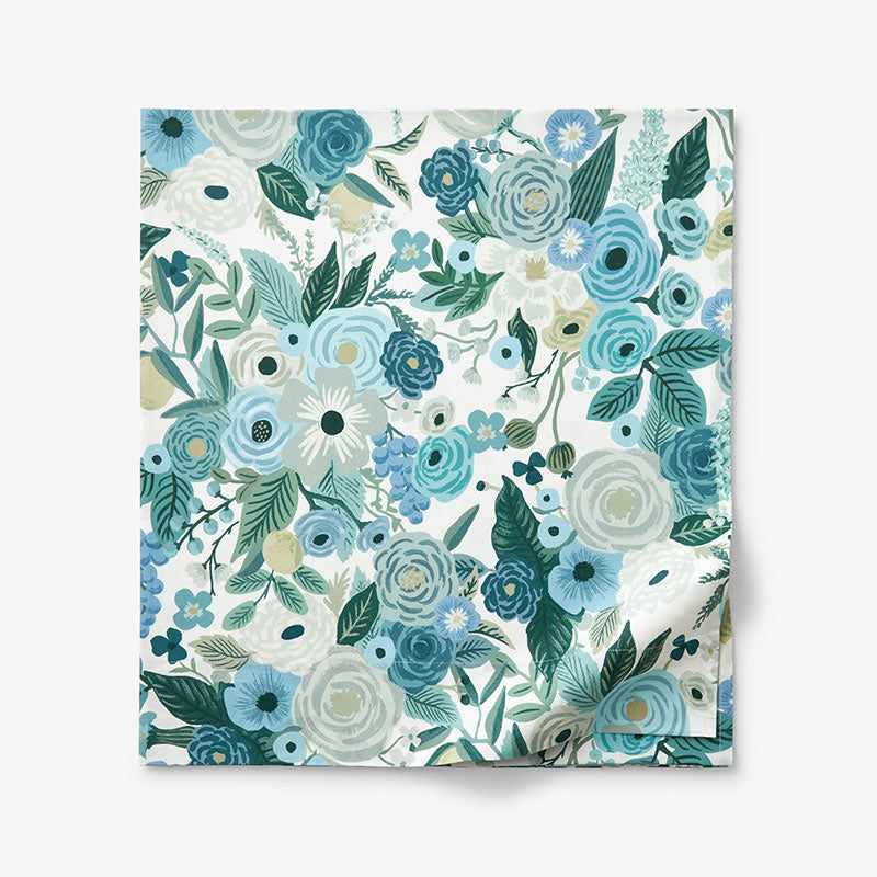 Garden Party Classic Cool Cotton Percale Flat Bed Sheet - Teal, Full