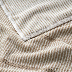 Narrow Stripe Reversible Cotton Bath Sheet - Taupe