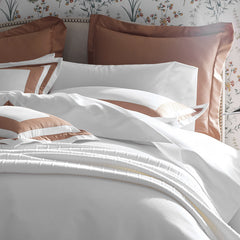 Double Border Classic Smooth Wrinkle-Free Sateen Sham - Caramel, Euro