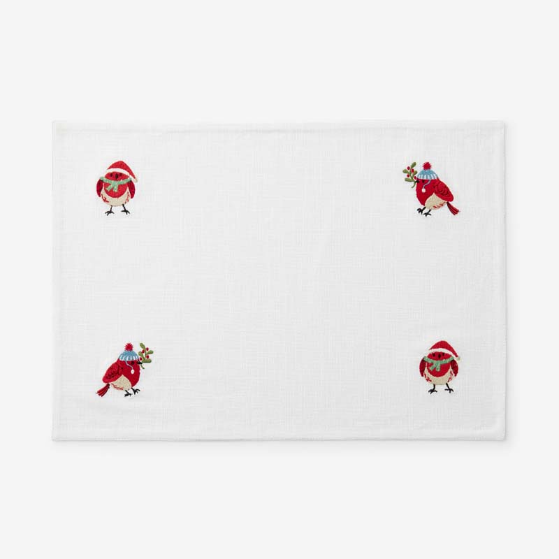 Embroidered Novelty Placemats, Set of 4 - Birds