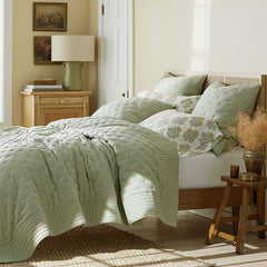 Pintuck Quilted Sham - Light Sage, Standard