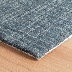 Crosshatch Hand Hooked Wool Rug - Denim,  8' Runner