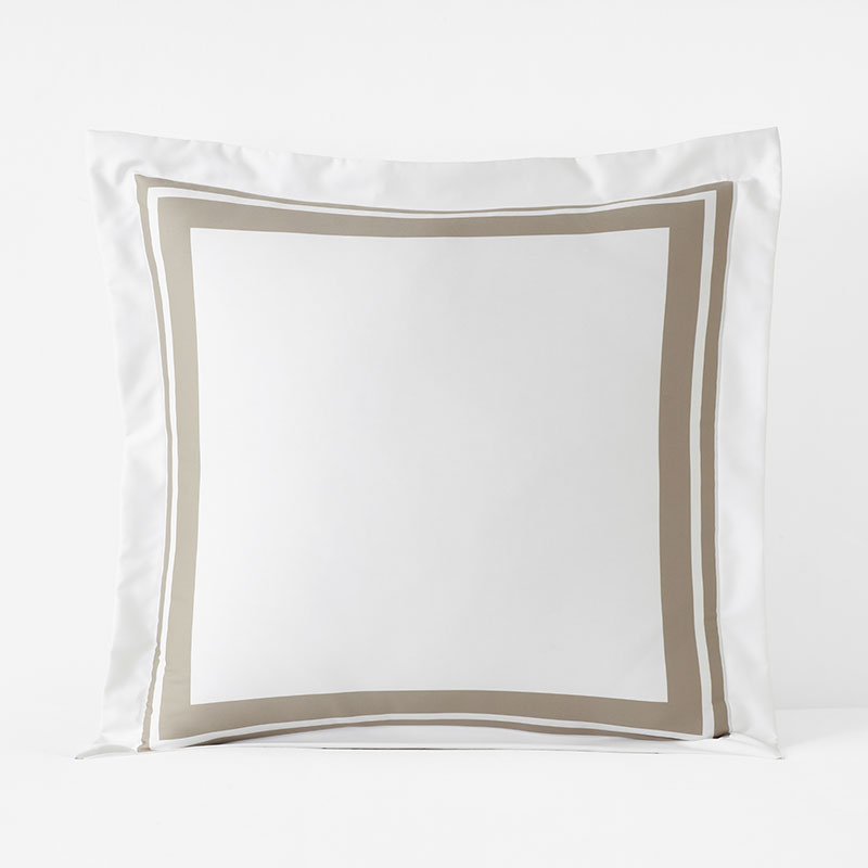Double Border Premium Smooth Supima® Cotton Wrinkle-Free Sateen Sham - Light Birch, Euro