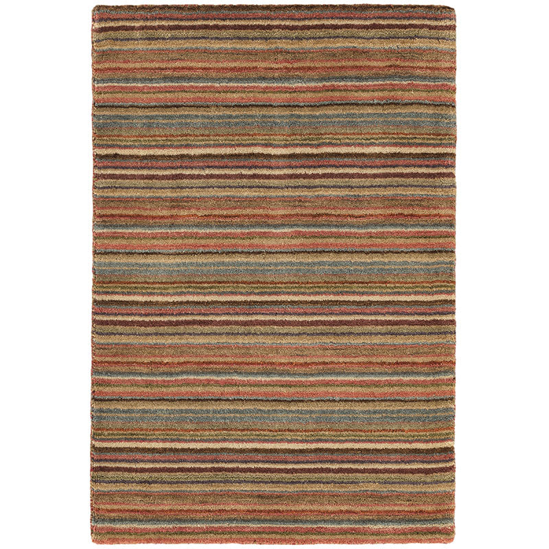 Brindle Stripe Spice Hand Knotted Wool Rug -  Spice, 8' x 10'