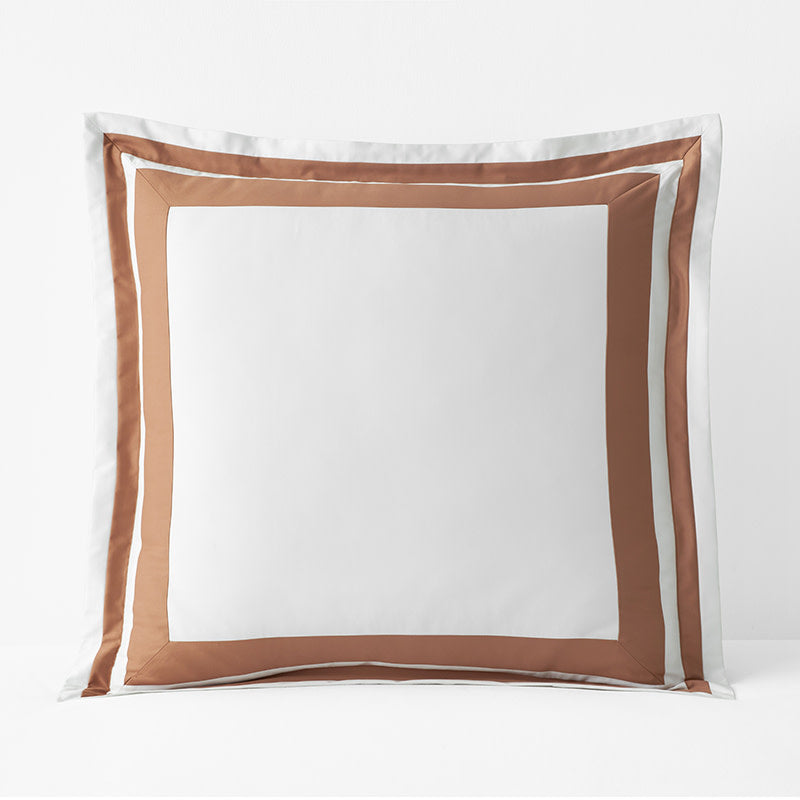 Double Border Classic Smooth Wrinkle-Free Sateen Sham - Caramel, Euro
