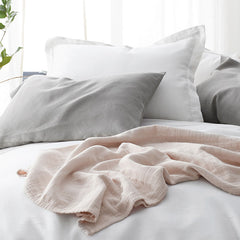 Premium Breathable Relaxed Linen Sham - Gray, King