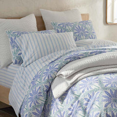 Blossoms and Stripes Classic Cool Cotton Percale Comforter - Squiggle Stripe, Twin/Twin XL