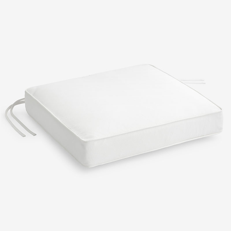 Replacement Boxed Edge Chair Cushion - White, 20 in. x 20 in.
