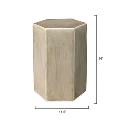 Ceramic Hexagon Side Table - Pistachio