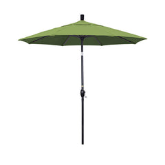 Round Outdoor Patio Umbrella, Fiberglass with Twist Tilt - Black Finish, Ginkgo, 7.5'
