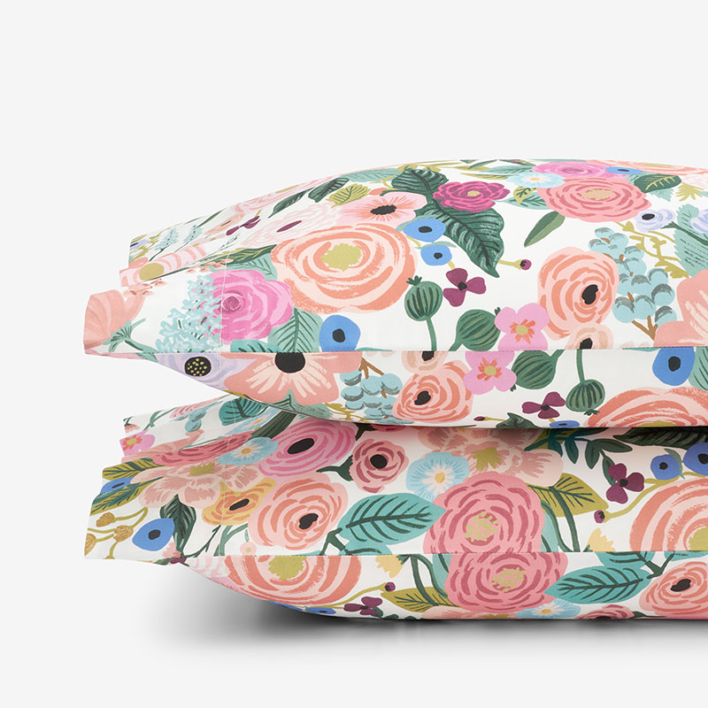 Garden Party Classic Cool Cotton Percale Pillowcase Set - Multi, Standard