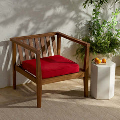 Replacement Boxed Edge Chair Cushion - Jockey Red, 20 in. x 20 in.