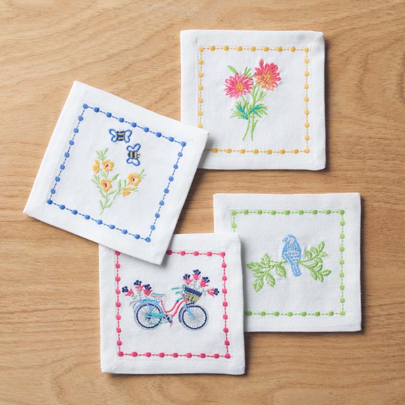 Arienna Embroidered Cocktail Napkins, Set of 4 - Multi