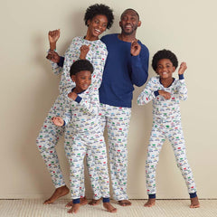 Family Printed Peruvian Cotton Men's Pajama Set - Tree Ride, XXL