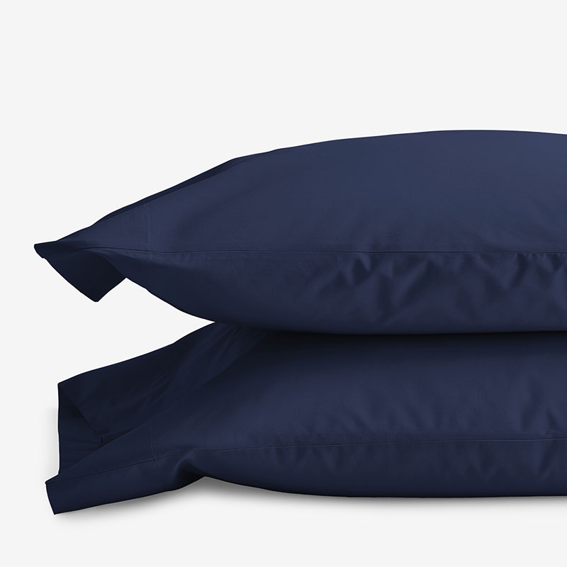 Classic Cool Cotton Percale Pillowcase Set - Navy, King