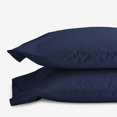 Classic Cool Cotton Percale Pillowcase Set - Navy, King