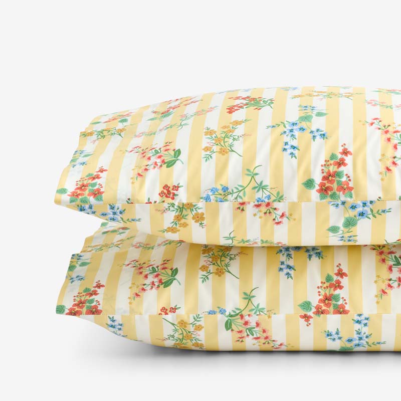 Amelia Classic Cool Cotton Percale Pillowcase Set - Buttercup, Standard