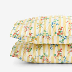 Amelia Classic Cool Cotton Percale Pillowcase Set - Buttercup, Standard