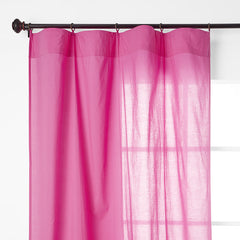 Chambray Voile Yarn-Dyed Ring Top Window Curtain - Peony