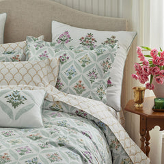 Estee Garden Classic Smooth Sateen Duvet Cover - Ivory Multi, Twin/Twin XL