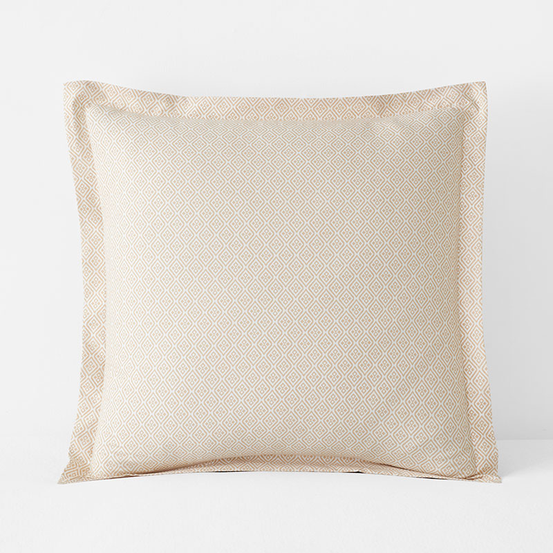 Clemencia Classic Cool Cotton Percale Sham - Geo Peach Blossom, Euro