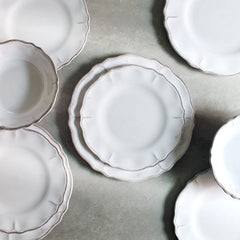 Rustica Antique White Melamine Serving Bowl - White