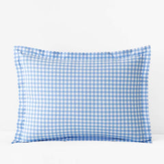 Gingham Classic Cool Organic Cotton Percale Sham - Light Blue, Standard