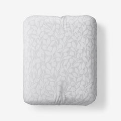 Jacquard Leaf Yarn-Dyed Premium Smooth Supima® Cotton Wrinkle-Free Sateen Fitted Bed Sheet - Light Gray, Full