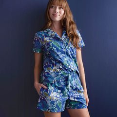 Poplin Women's Shorts Set - Peacock, XS