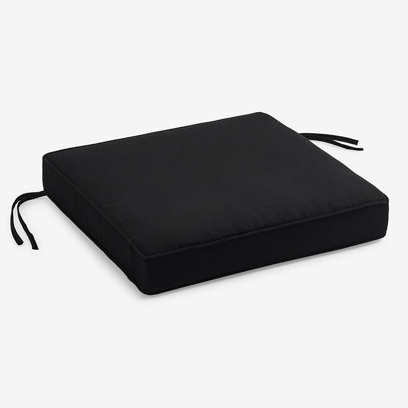 Replacement Boxed Edge Chair Cushion - Black, 20 in. x 20 in.
