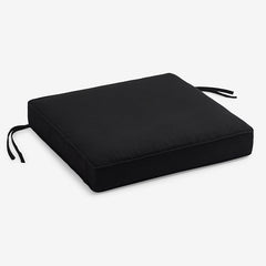 Replacement Boxed Edge Chair Cushion - Black, 20 in. x 20 in.