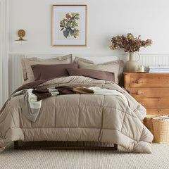 Classic Cool Cotton Percale Comforter - Cocoa, Twin/Twin XL