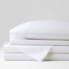 Premium Smooth Organic Cotton Sateen Bed Sheet Set - White, Twin