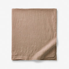 Premium Breathable Washed Linen Solid Flat Bed Sheet - Light Clay, King/Cal King