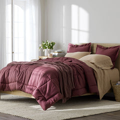 Classic Cool Cotton Percale Comforter - Plum, King/Cal King
