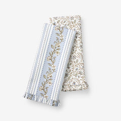 Floral Tea Towels, Set of 2 - Floral Stripe
