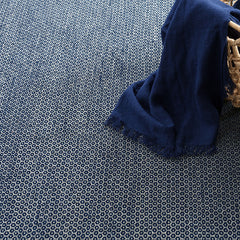 Honeycomb Handwoven Wool Rug -  Indigo, 3' x 5'