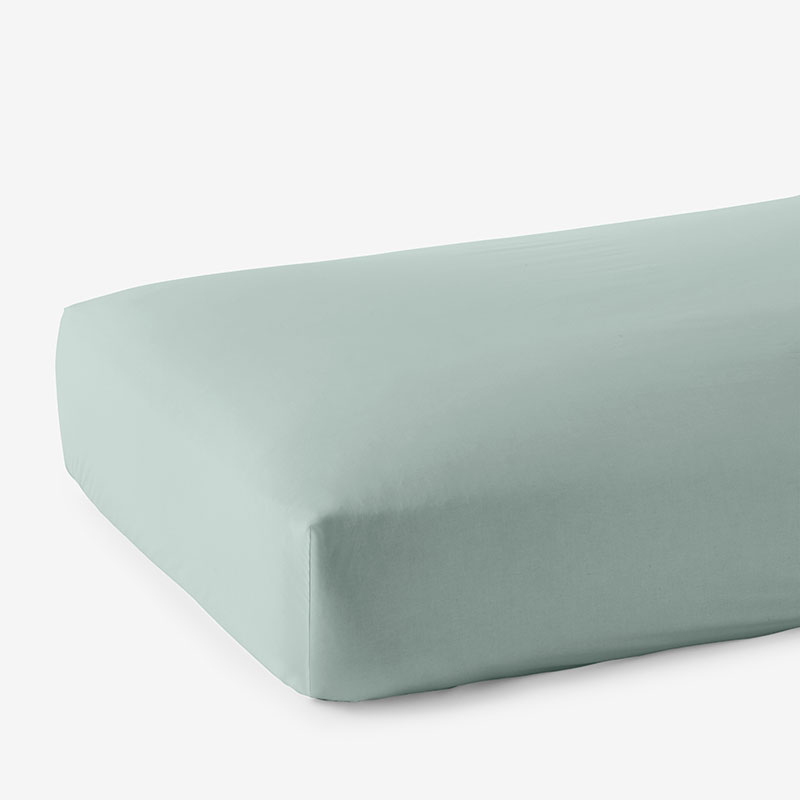 Premium Smooth Supima® Cotton Wrinkle-Free Sateen Fitted Bed Sheet - Sea Mist, Full