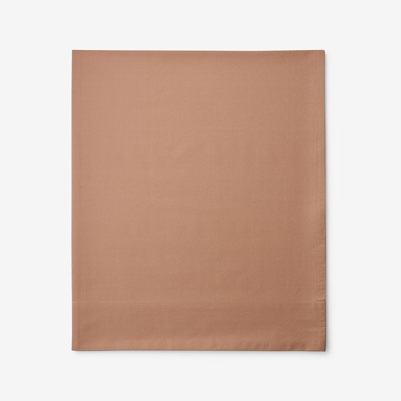 Classic Cool Cotton Percale Flat Bed Sheet - Clay, Oversized Queen