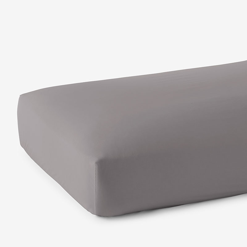 Premium Smooth Supima® Cotton Wrinkle-Free Sateen Fitted Bed Sheet - Silver, Deep Pocket Queen